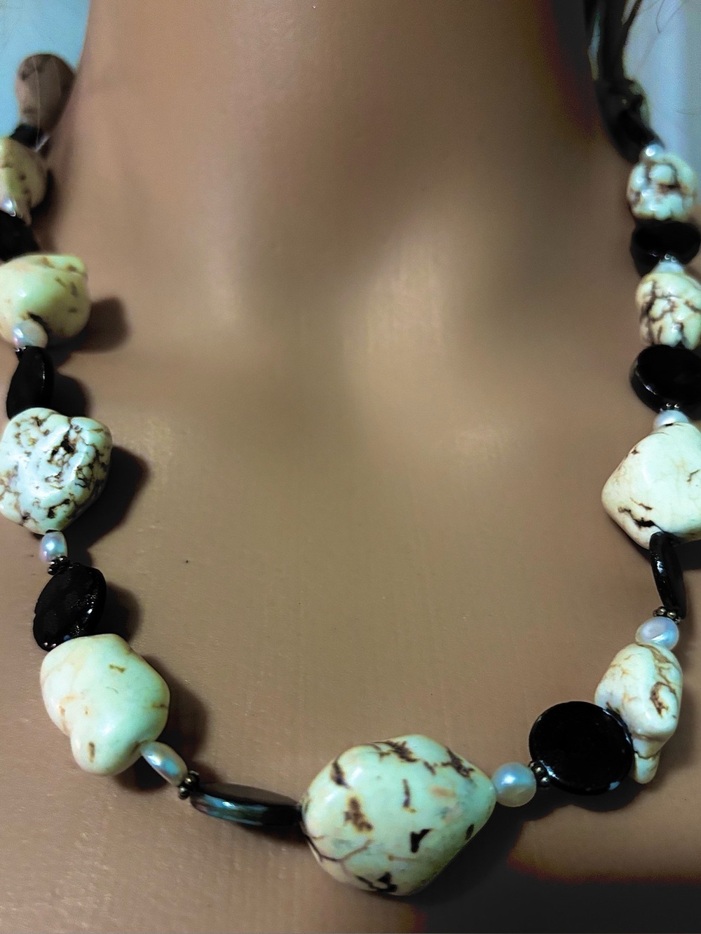Vintage Jasper, Pearl & Beaded Sterling in Chunky Boho